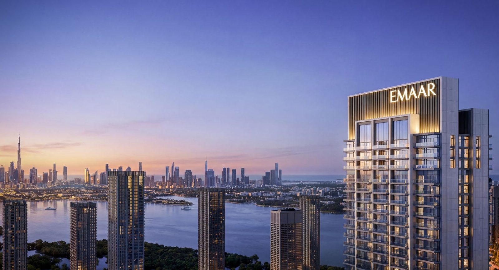 Emaar waterfront residential towers in Dubai — apartments, villas and townhouses across Emaar communities